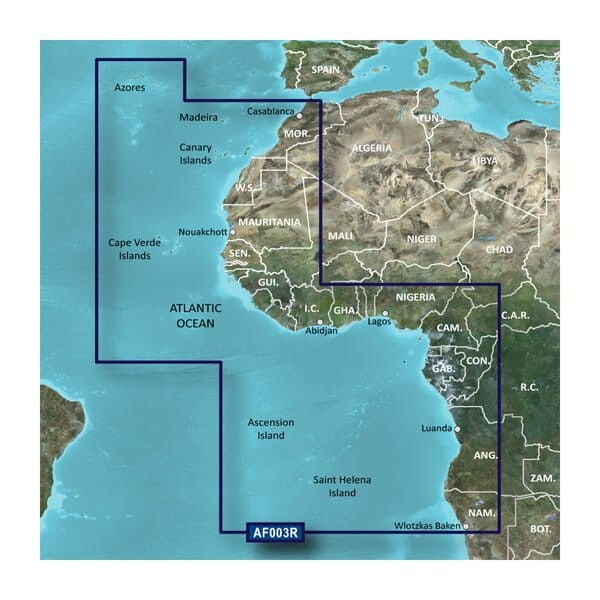 Mapa morska Azory, Wyspy Kanaryjskie