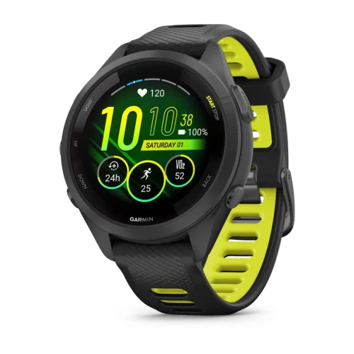 Garmin Forerunner 265s to zaawansowany zegarek multisportowy z kolorowym, dotykowym wyświetlaczem AMOLED w rozmiarze 1,1"