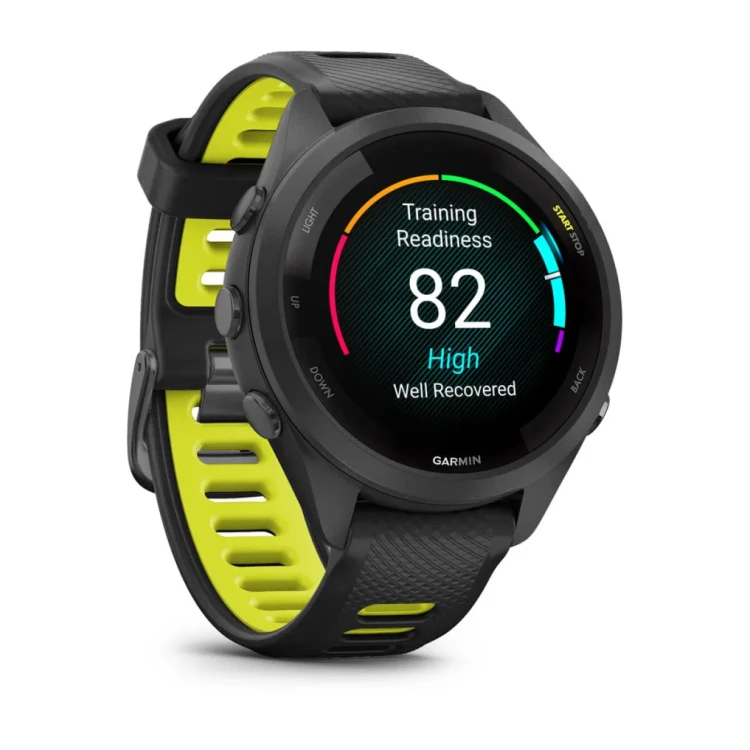 Garmin Forerunner 265s to zaawansowany zegarek multisportowy z kolorowym, dotykowym wyświetlaczem AMOLED w rozmiarze 1,1"