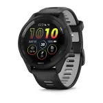 Garmin Forerunner 265 - Czarna ramka i koperta z czarnym/jasnoszarym silikonowym paskiem [010-02810-10]