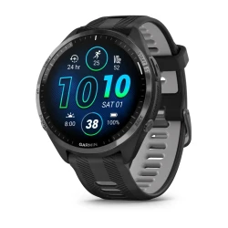 Garmin Forerunner 965 - Szara ramka tytanowa z powłoką węglową DLC z czarną kopertą i czarnym/jasnoszarym paskiem [010-02809-10]