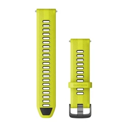 Silikonowy pasek do Garmin Forerunner 955/965 - jaskrawożółty/czarny z popielatym zapięciem [010-11251-AE]
