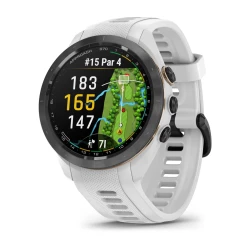 Garmin Approach S70 - 42mm - Czarna ceramiczna ramka i biała silikonowa opaska [010-02746-10]
