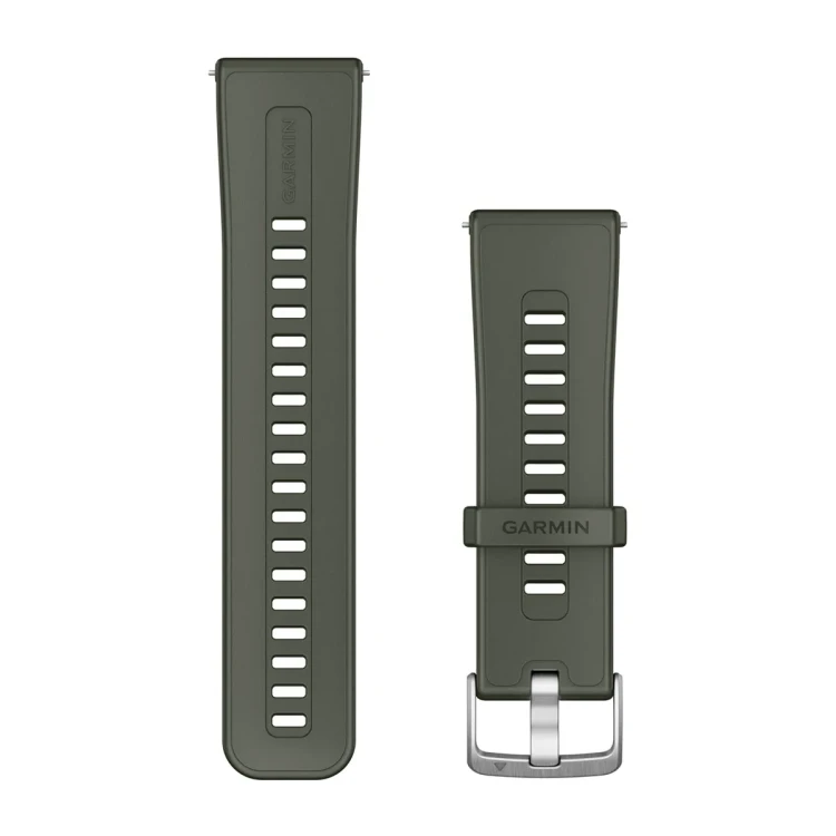 Silikonowy pasek Garmin Quick Release 24mm w kolorze Moss, ciemnozielonym.