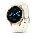 Garmin Venu 4 - 41 mm - Lunar gold z silikonowym paskiem w kolorze Bone [010-03013-00]