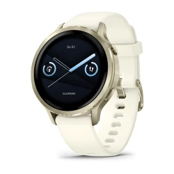 Garmin Venu 4 - 41 mm - Lunar gold z silikonowym paskiem w kolorze Bone [010-03013-00]
