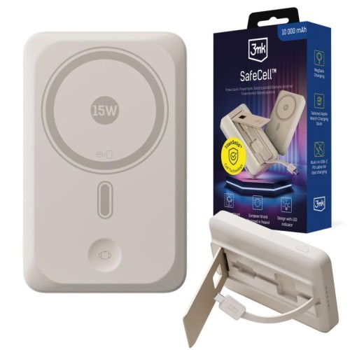 Powerbank 3mk SafeCell 10 000 mAh z technologią SoliQ Safe (1500+ cykli, 4–5 lat żywotności) – wytrzymały i bezpieczny w każdych warunkach.