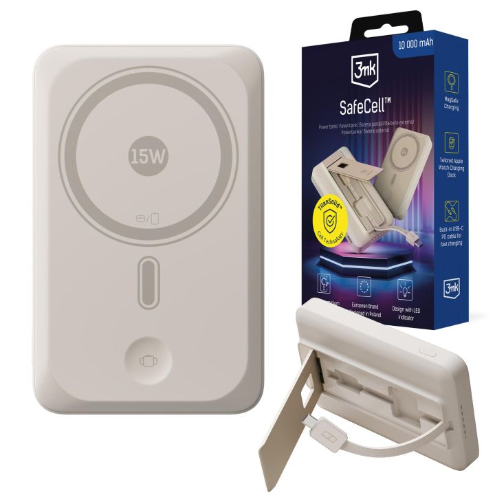 Powerbank 3mk SafeCell 10 000 mAh z technologią SoliQ Safe (1500+ cykli, 4–5 lat żywotności) – wytrzymały i bezpieczny w każdych warunkach.