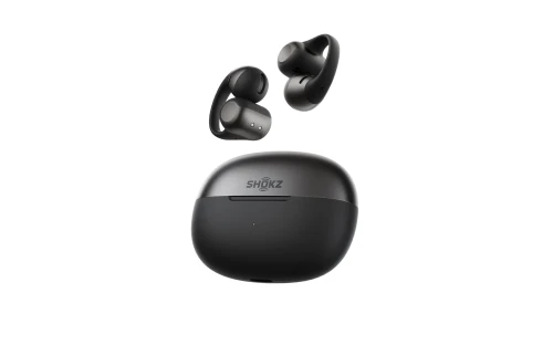 Shokz OpenDots 2 to lekkie słuchawki z klipsem o otwartej budowie.