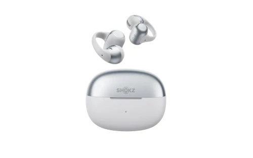 Shokz OpenDots 2 to lekkie słuchawki z klipsem o otwartej budowie.