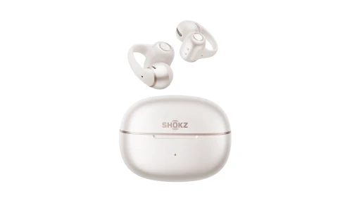 Shokz OpenDots 2 to lekkie słuchawki z klipsem o otwartej budowie.