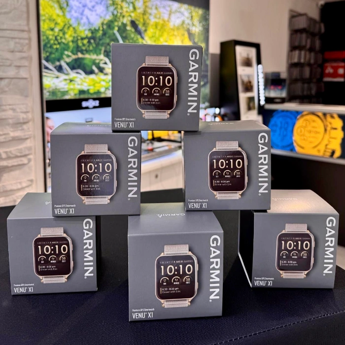 Kartoniki z zegarkiem Garmin Venu X! w kolorze Soft Gold