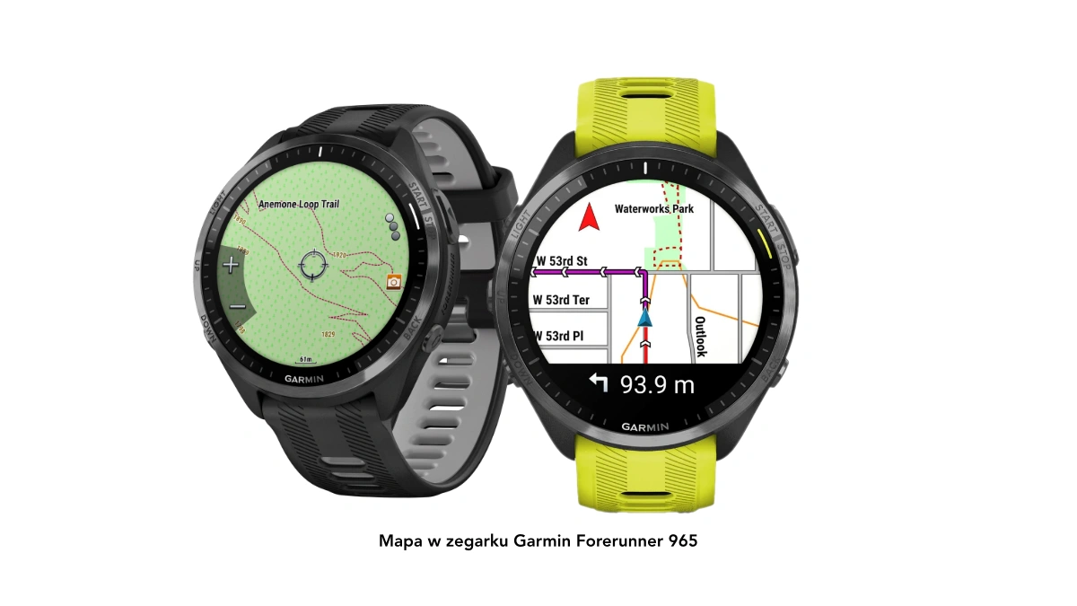 Mapa w Garmin Forerunner 965
