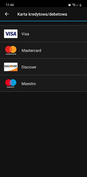 Garmin Pay w aplikacji