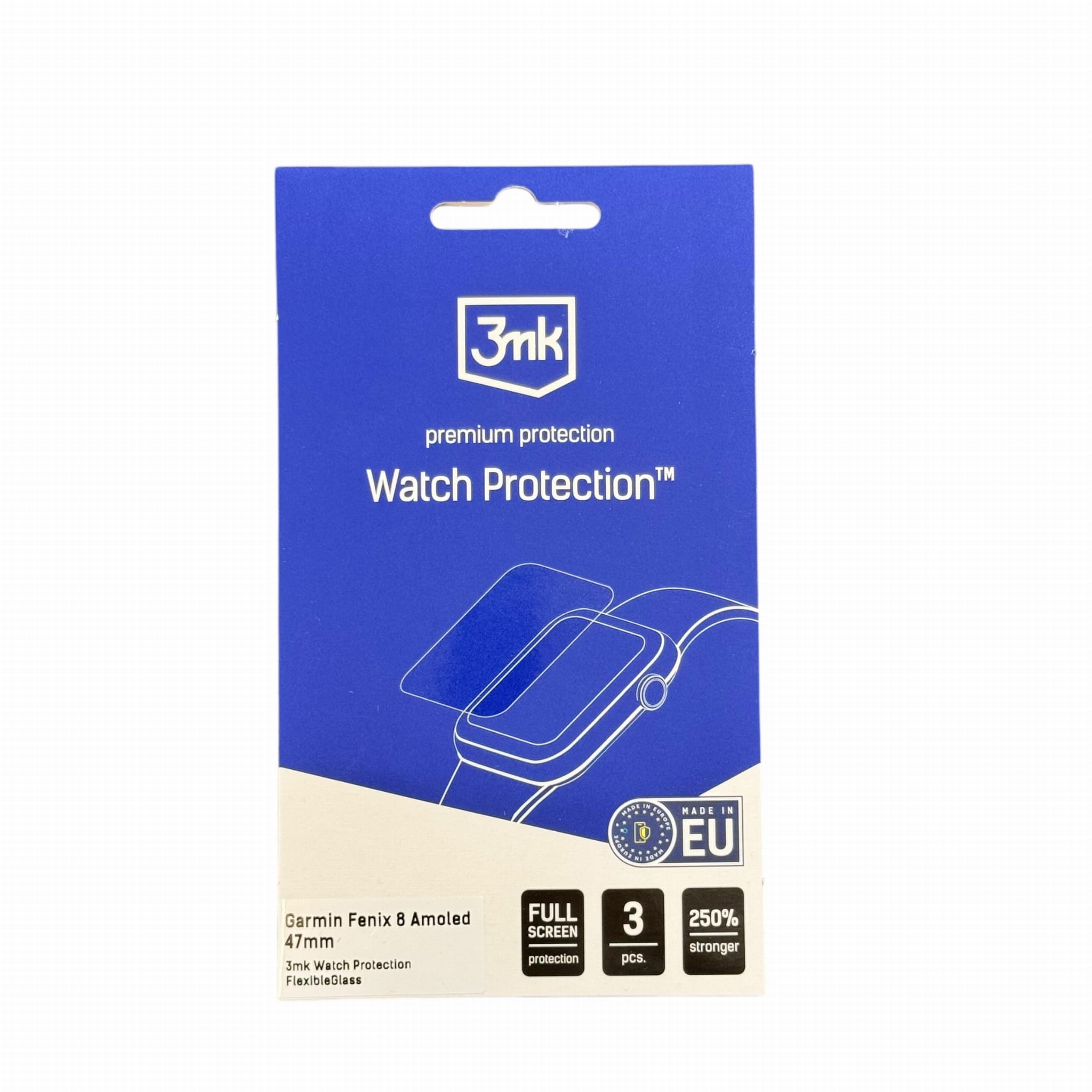 Szkło ochronne na ekran Garmin Quatix 8 47mm AMOLED - 3mk Watch Protection (3 szt)